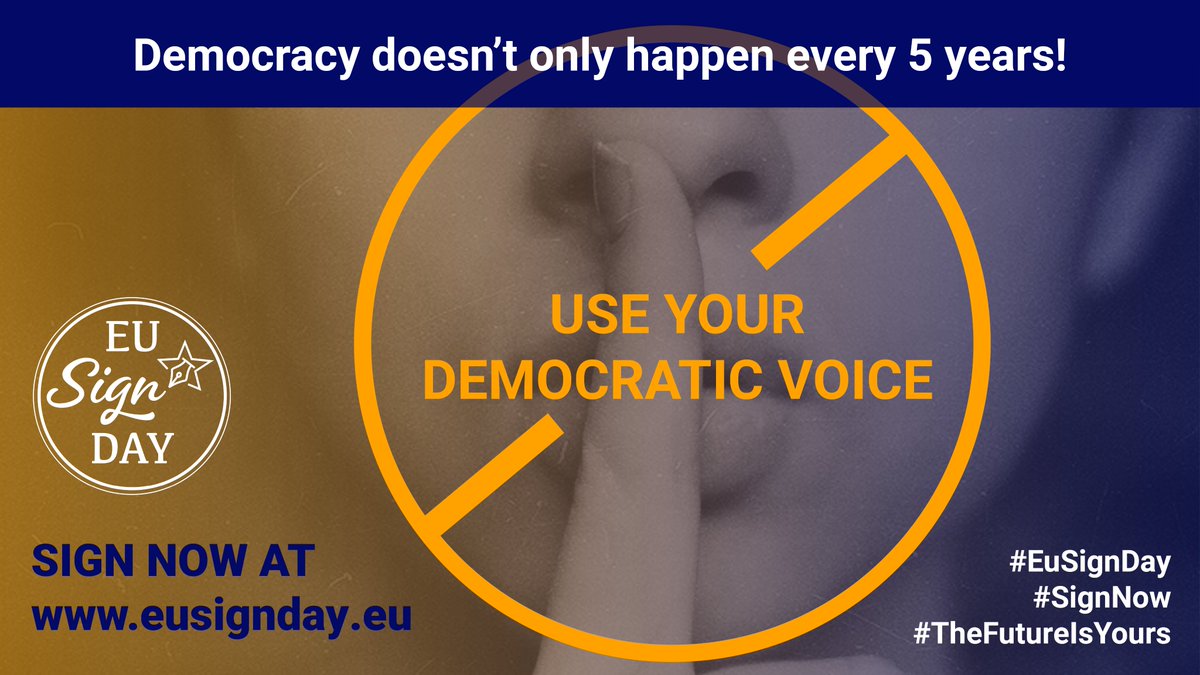 Bald ist es wieder so weit … der #EUSignDay. 🤗 Am 9. Mai 2022 kannst du mit deiner Unterschrift die Initiativen unterstützen, die du politisch wertvoll findest.

Du brauchst aber natürlich nicht bis dahin zu warten. 😉✍🏼 sign.eci-ubi.eu