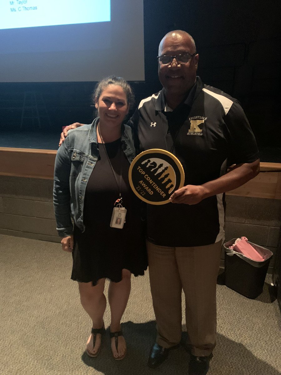 ParkerKHS's tweet photo. Thank you Coach Byrd & Ms.Sykes for the Top Contender Award this month!! I love working with you both and look forward to continuing our Intervention work together. #KHSgameon https://t.co/QQCvPZIsef