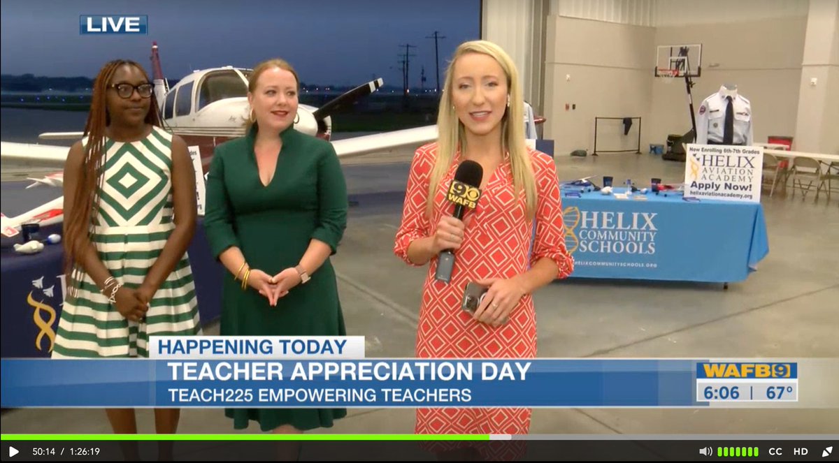 eclebeau's tweet photo. Thank you @CaliHubbard for highlighting Teacher Appreciation Week and the extraordinary work educators are doing at Helix Aviation! @PrestonCastille https://t.co/CsLGhOa9Az