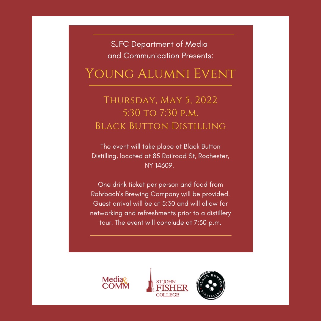 commsjf's tweet photo. Please join us for the Young Alumni Event this Thursday at Black Button Distilling.  All alums and friends of the Department of Media and Communication welcome.  RSVP here (despite the deadline): https://t.co/dxgGGUPrIq. https://t.co/zg600ud4go