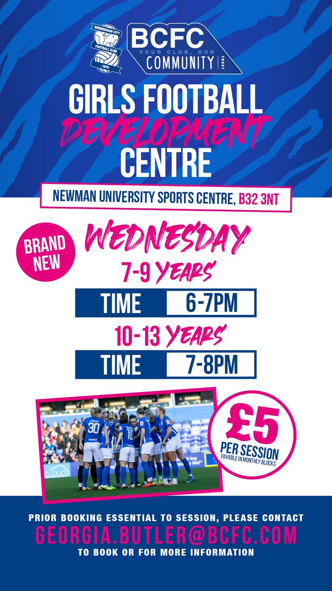BCFC_Foundation's tweet photo. Bookings for Girls Football Development taster sessions will close at 12 pm Tomorrow. 👀
Link is below:

https://t.co/6TAuOGRoOt https://t.co/Z8EQWcPMLm