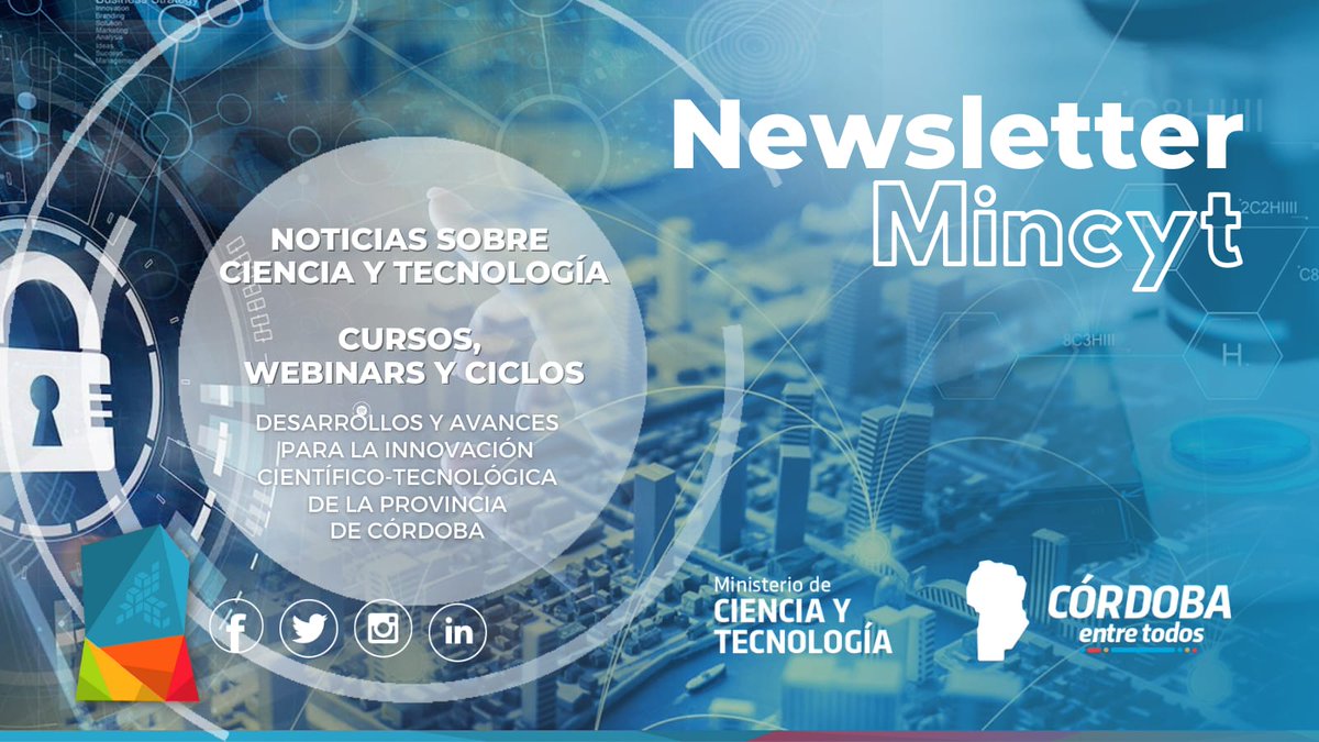 🗞️¿Ya conoces nuestro #Newsletter? 
Todas las novedades sobre actividades y eventos de ciencia y tecnología de la provincia de Córdoba👩‍🔬
📌Cada martes, por acá: mincyt.cba.gov.ar/news-letter/  
+ info👇