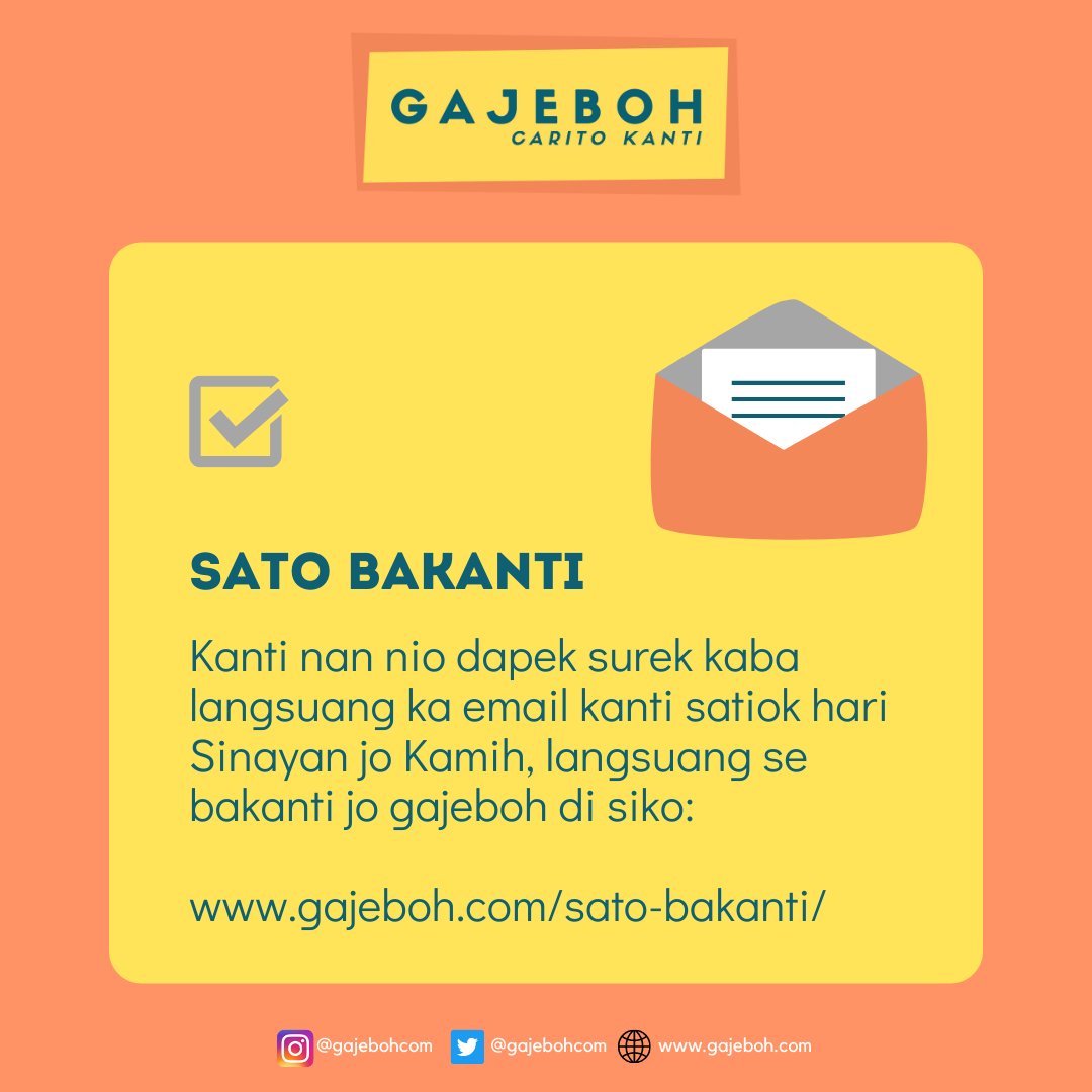 gajebohcom's tweet photo. Program iko kalau ditaluaan ka nagari lain ndak tangguang paten mah Nti. Kemakmuran mulai dari rumah.

#minanglipp
#minangrancak
#minangbana
#beritaminang
#minangmaimbau
#sumbar 
#bahasaminang
#gajebohcom https://t.co/YJsc2efqak