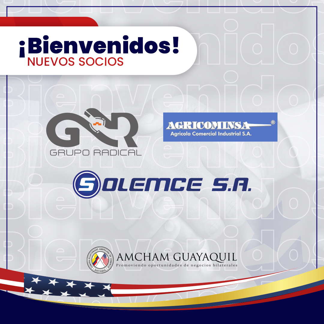 amchamgye's tweet photo. Bienvenidos a la comunidad de #sociosamchamgye
👏Grupo Radical
👏Agricominsa
👏Solemce S.A
📌¿Quieres unirte a nuestra comunidad? Escríbenos por DM para darte más información.
@ChairAmchamGYE
@neryjac_nery
@edithvillavic
@josepileggi
@anitagallardo
#somosAMCHAM https://t.co/uYcRTb3APv