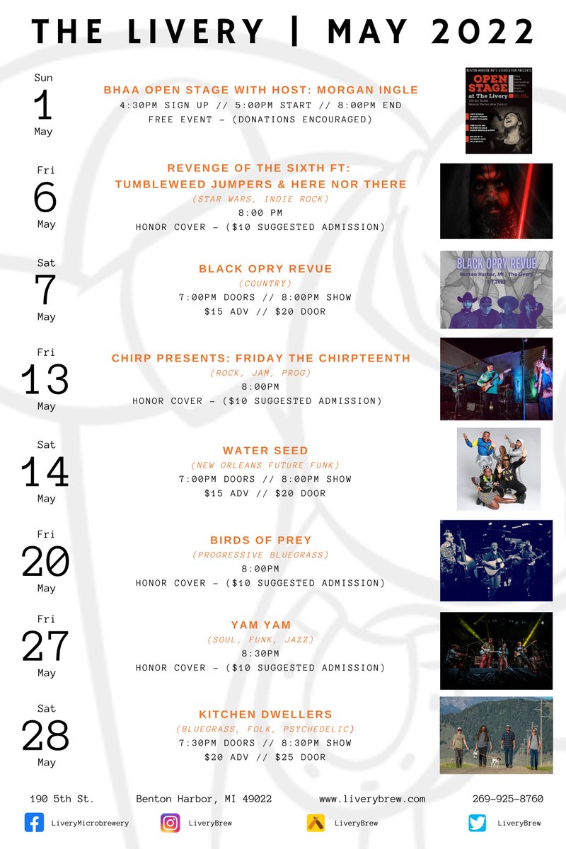 💥 Live Music at The Livery in May! 💥 - mailchi.mp/be40ce5bd5e1/a…