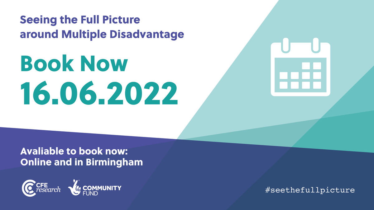 CFE_Ltd's tweet photo. � BOOK YOUR PLACE!
Join @FLevaluation on 16.06.22 to hear about system change &amp; improving support for those facing
#multipledisadvantage. Highlights from 8 years of learnings will be shared! @SystemChangeTNL
#SeeTheFullPicture
BOOK NOW: https://t.co/6KKZUUFpvo https://t.co/Dc3x9J5aXh