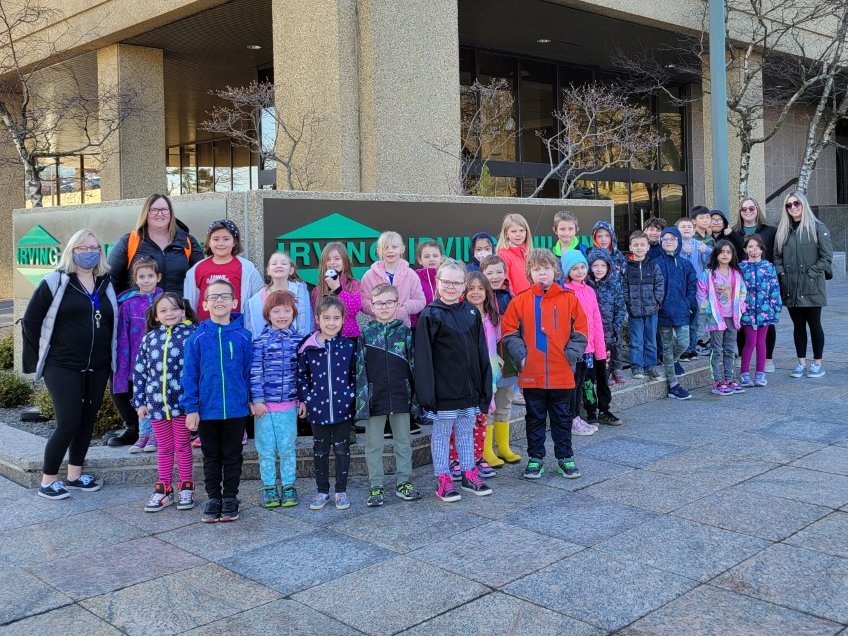 What a great looking crew! 🦁Grade 1 &amp; 2 Monarchs!!!!  Hello <a href="/jdirvinglimited/">J.D. Irving, Limited</a> !!👋