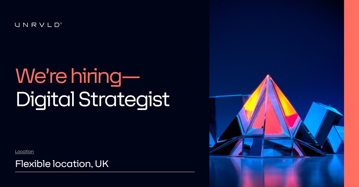 UNRVLD want a CX Strategist to join our team to shape the direction of our client's digital products and services. 
You’ll work with our roster of global organisations to help them transform digital experiences for their customers. Apply now > bit.ly/38LbCUP
#HIRINGNOW