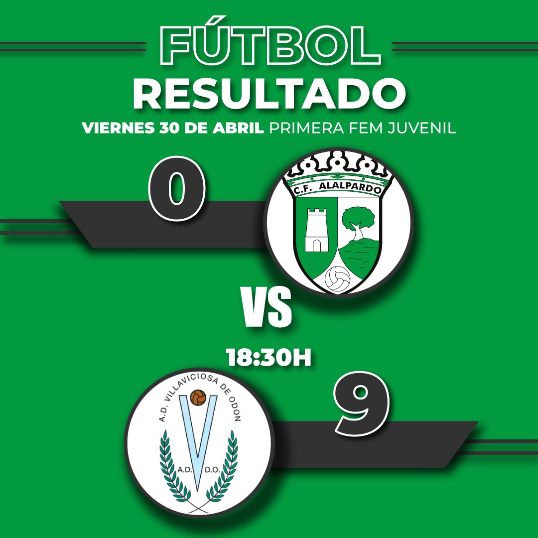 Aquí os dejamos el resultado del único partido de este pasado finde. ¡no hay que desanimarse chicas! 🎉🎈

Aun quedan varios partidos por delante y... ¡los afrontaremos con más fuerza y ganas!
Como decimos siempre, lo importante está en la obligación por aprender 💪
#cfalalpardo