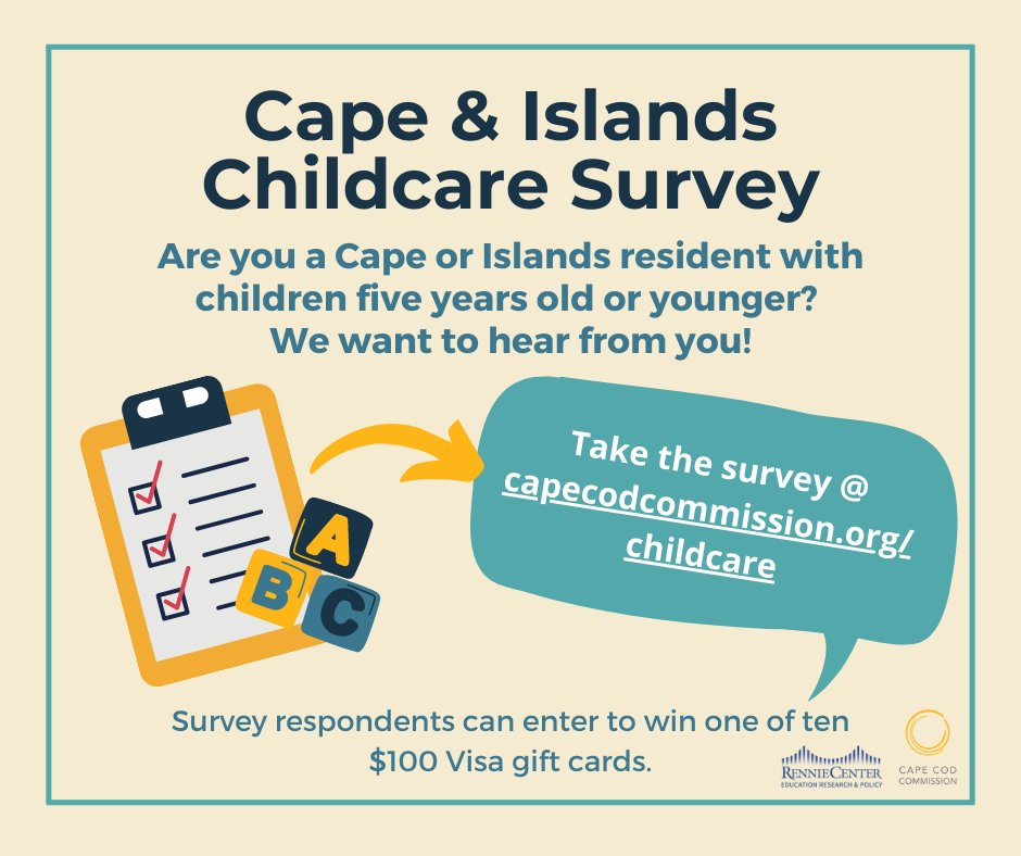 CCCommission's tweet photo. Are you a Cape &amp; Islands resident with children five years old or younger?  We are looking for parents/guardians to participate in a survey assessing childcare needs for Barnstable, Dukes, and Nantucket Counties. Take the survey at https://t.co/1Ns6ryba3V by May 4th. https://t.co/9YyEfX19bQ