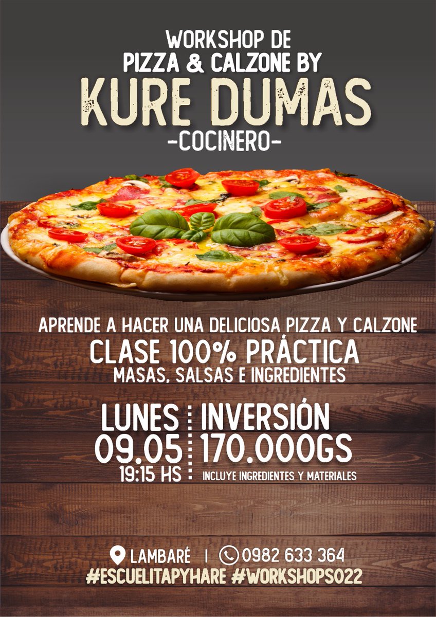 KureDumasGMP's tweet photo. Lunes 9/5. #WorkShop de pizzas. Lamber City.
https://t.co/txeAEYYUUD 
#EscuelitaPyhare https://t.co/C7gd5OLLZC