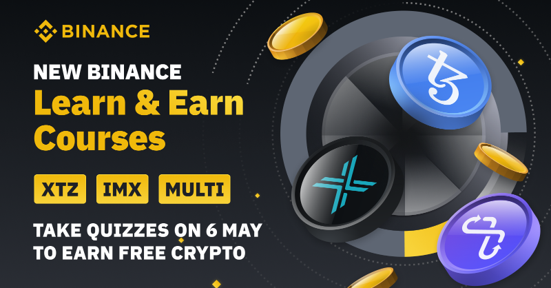binance's tweet photo. Earn free crypto with a new round of #Binance Learn &amp; Earn!

Complete your courses here and get ready to complete quizzes this Friday ⤵️