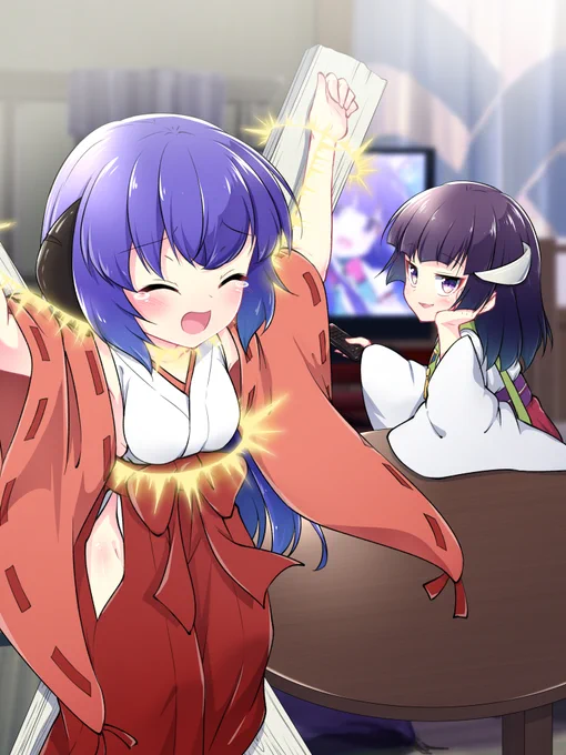 エウアちゃんにチャンネル争奪戦で負けた羽入。 