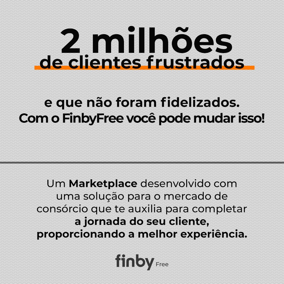 Compare e comprove, o FinbyFree proporciona a melhor experiência que o seu cliente pode ter. 🧡

#consórcio #finby #marketplace #sonhos #empréstimo #segurança #crédito #casaprópria #contemplação #jornada #administradora #realização