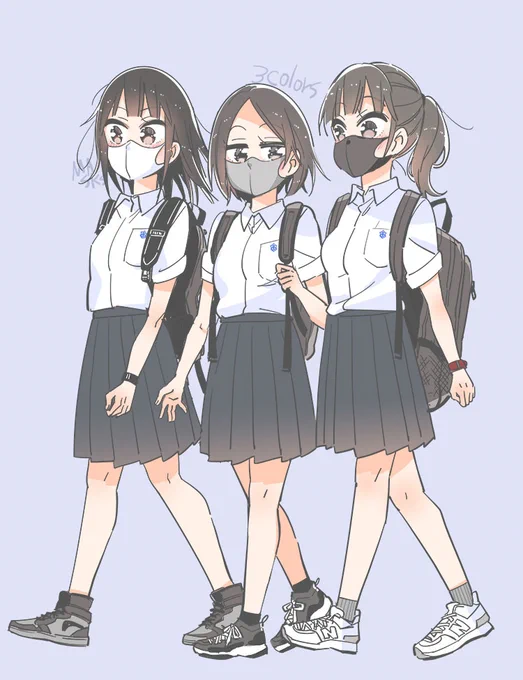 マスク女子イラストまとめ 