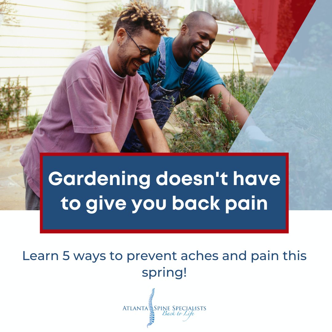 ATLSpine's tweet photo. Many people find gardening to be a peaceful and therapeutic activity, but it’s hard work for your body — especially if you struggle with chronic pain. Learn 5 tips on how to protect your back this spring by clicking the link.

https://t.co/NCP3XHp1DI https://t.co/eB2XzFlH6C