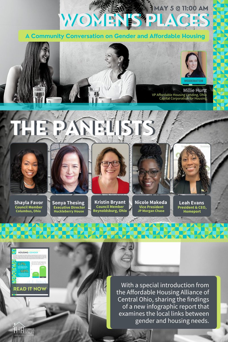 The lineup is out for Thursday's digital event! Join community leaders <a href="/sdfavor/">Shayla Favor</a>, @Huck_House, #ReynoldsburgCouncil, <a href="/jpmorgan/">J.P. Morgan</a>, and @HomeportOH  for an in-depth discussion about what affordable housing means for women's rights. See you 5/5 @ 11:00! RSVP at fb.me/e/3C3eZBPvm.