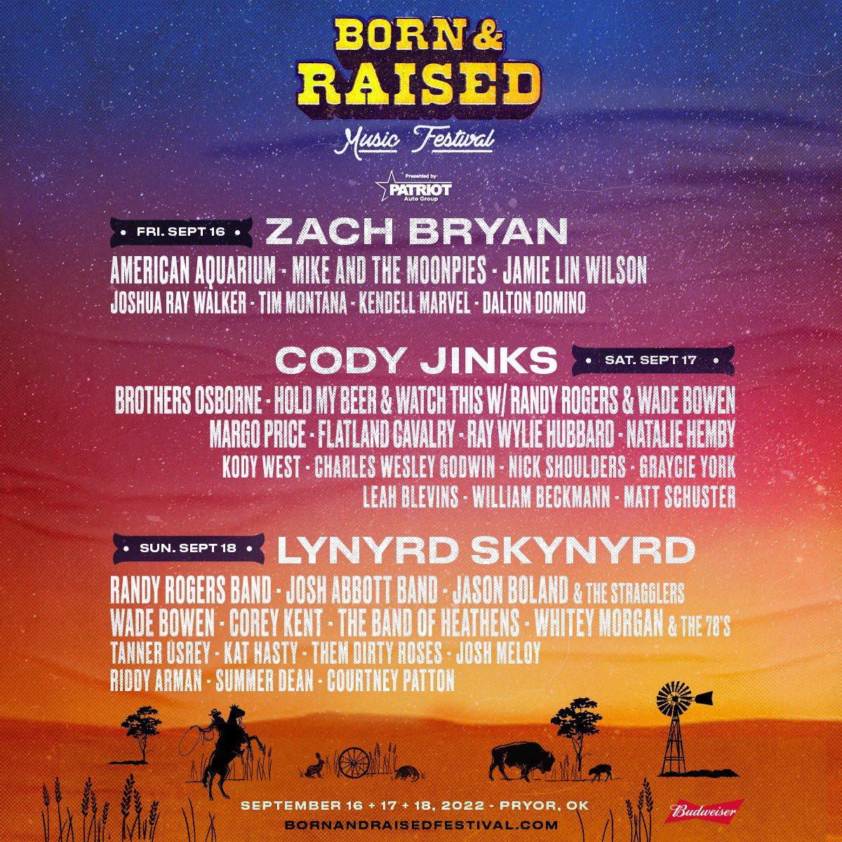 Giddy Up 🤠

Register now for first access to passes. Presale starts Friday, May 6 at 8am. Bornandraisedfestival.com