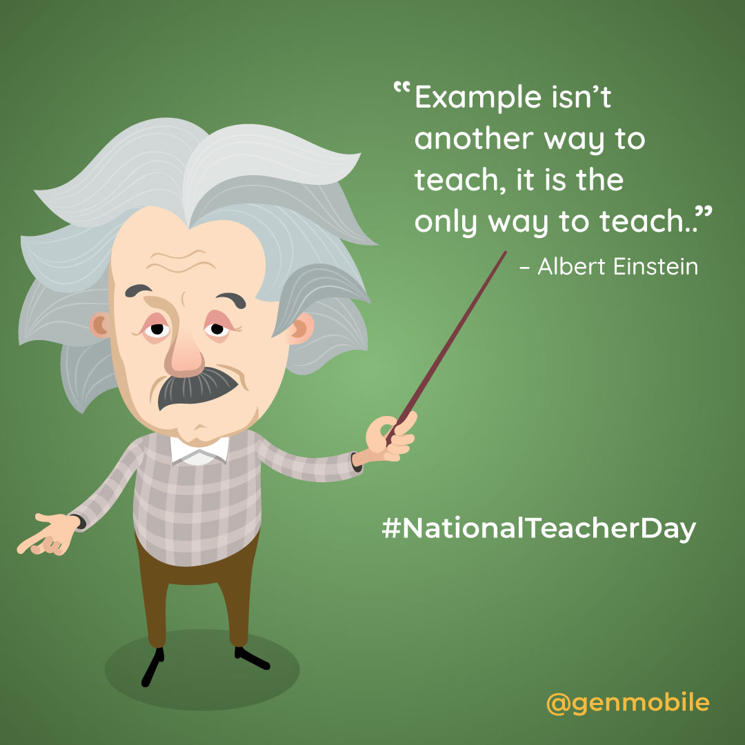 We celebrate great #teachers, like #AlbertEinstein. #genmobile bridges the digital divide and #STEM #education Do you qualify to for a free #genmobile #4G or #5G data plan and #smartphone through #AffordableConnectivityProgram? spr.ly/6017z8GWF #nationalteacherday #ACP