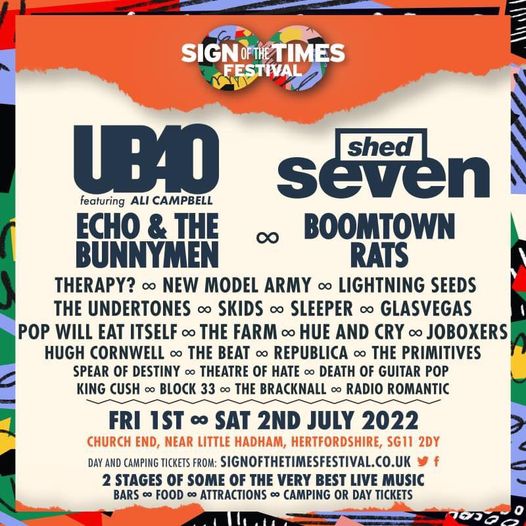 Sign of the Times Festival (@sottfest) on Twitter photo Sign Of The Times Festival is getting closer!
We're back in Hertfordshire 1st-2nd July 2022 with incredible live music! 🎸🎶
🎟Tickets: bit.ly/SOTT2022 Sign Of The Times Festival is getting closer!
We're back in Hertfordshire 1st-2nd July 2022 with incredible live music! 🎸🎶
🎟Tickets: bit.ly/SOTT2022