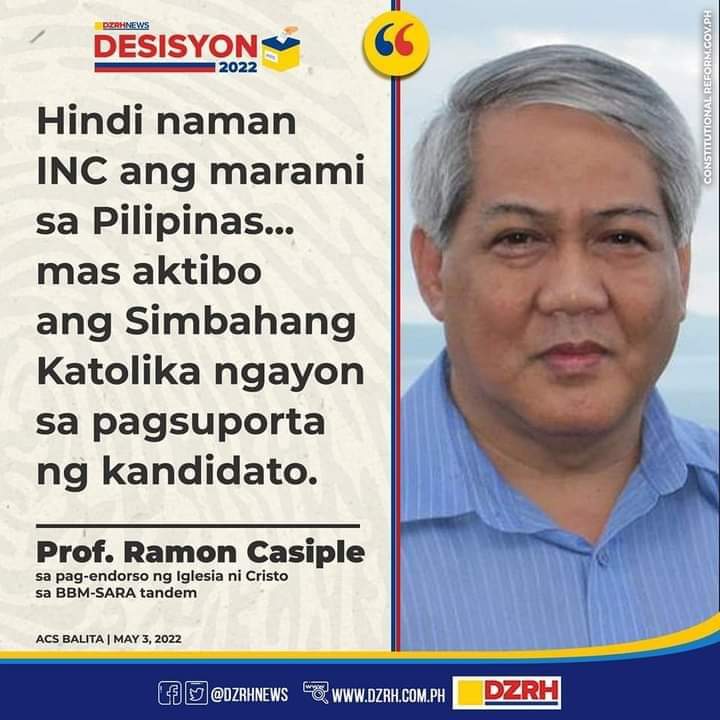 kasi si BBM-SARA ang inendorso ng INC kaya nasabi mo yan prof no?
