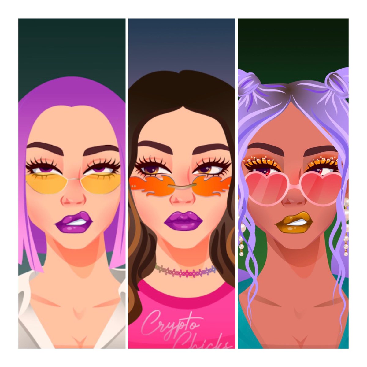 And then there were three! Another purple hair <a href="/NFTCryptoChicks/">Crypto.Chicks</a> added to the collection ✨💜✨