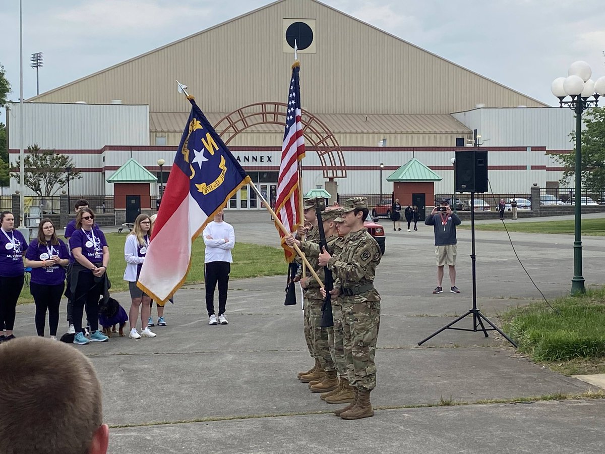 WFArmyJROTC's tweet photo. Our color guard was able to present the colors at the ALS walk on 4/30 good job team #als #colorguard #drill #westforsythhighschool #millitary #army https://t.co/Q6nzzgqzva