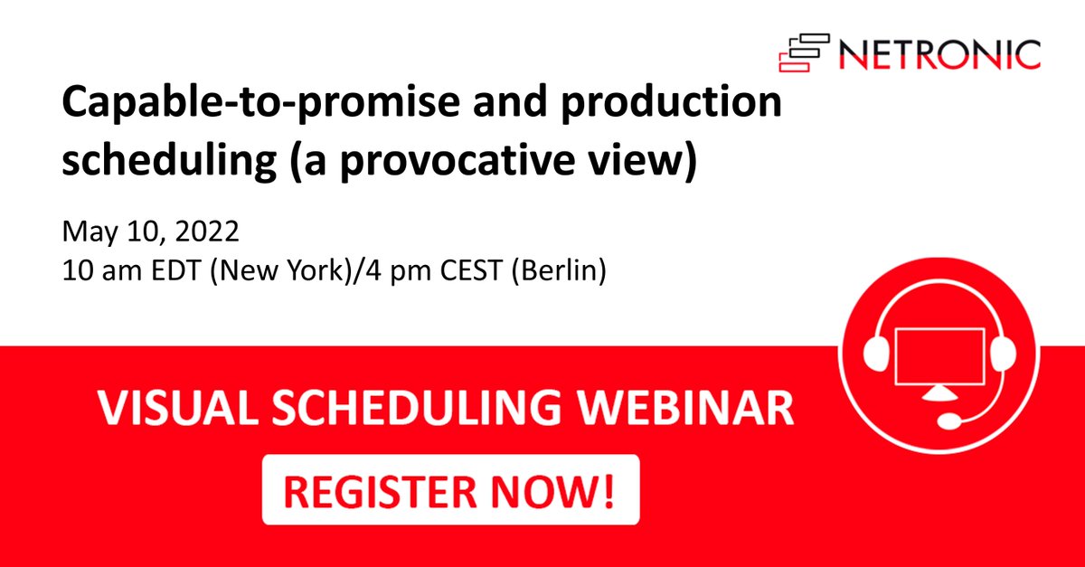 NetronicSoft's tweet photo. 📢Attend our webinar "Capable-to-promise and production scheduling (a provocative view)" https://t.co/363u9y8fF4
#visualschedulingsoftware
#businesscentral
#MSDynNAV
#mspartner #isvs
#nav
#netronic
#visual #scheduling #gantt #extensions #add-ins https://t.co/R7tK4htphk