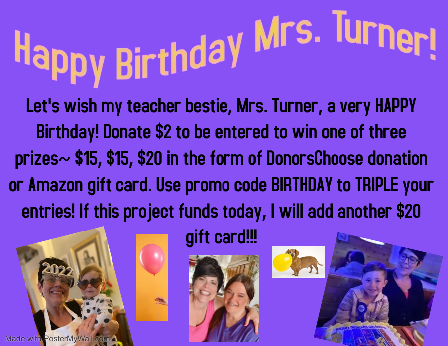 cmpurcell2's tweet image. It is my bestie's birthday! Can you help get her funded today or RT? @craignewmark  donorschoose.org/project/summer…