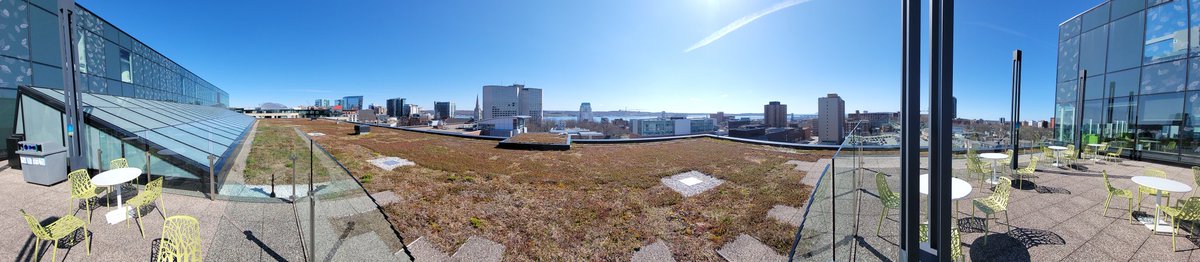 haligonia's tweet photo. RT @Bennie902: Halifax Central Library has the best view. Patio is now open! #HalifaxLibrary https://t.co/vt1UiPwidc