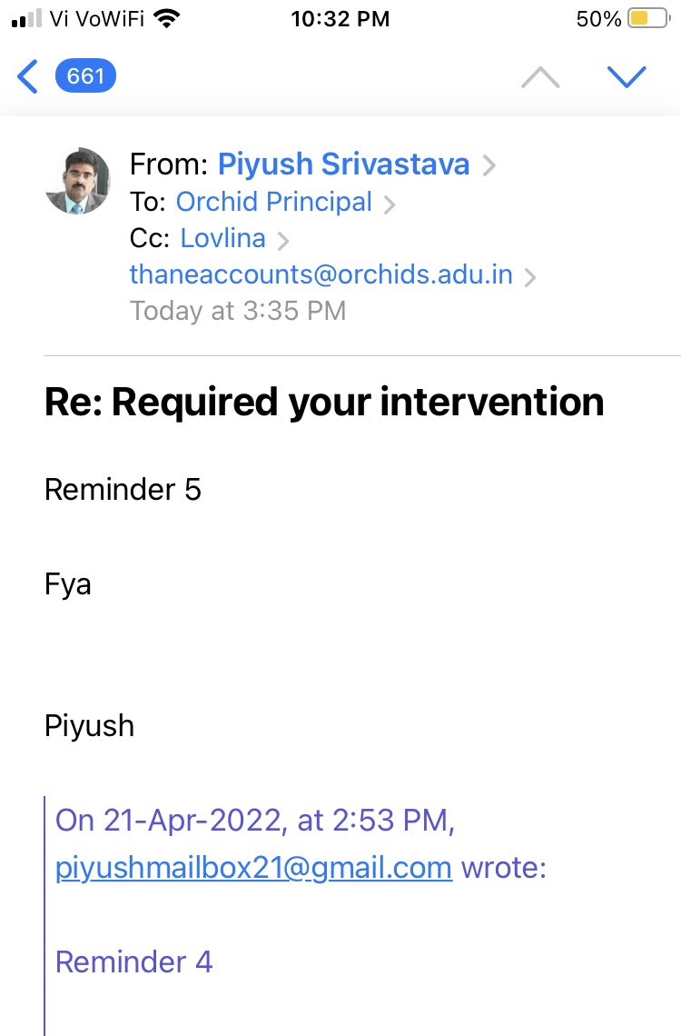 @Orchids_School Never seen such principal and school, why they are not giving appointments to parents?
More than 1month I am chasing principal for 10min meeting.  #orchidsschoolthane #cbseschool #schoolisbusiness #orchidschool #schoolforloot #Schoolfight