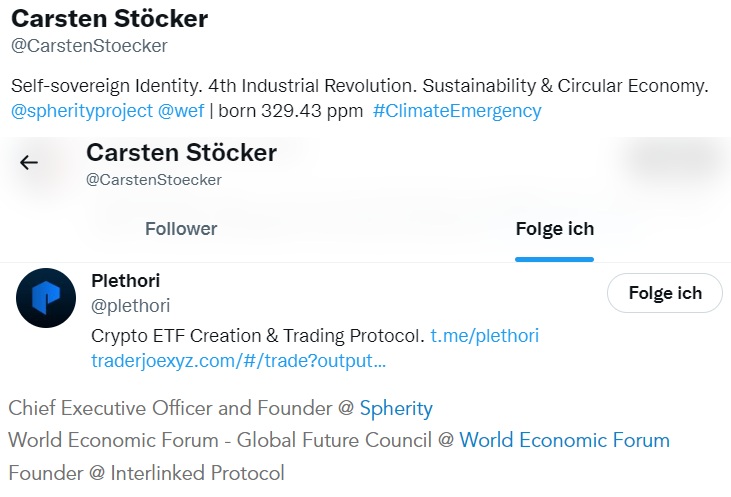 PLEcommunity's tweet photo. Carsten Stoecker @wef follows @plethori on twitter https://t.co/LhXgrYpmOm