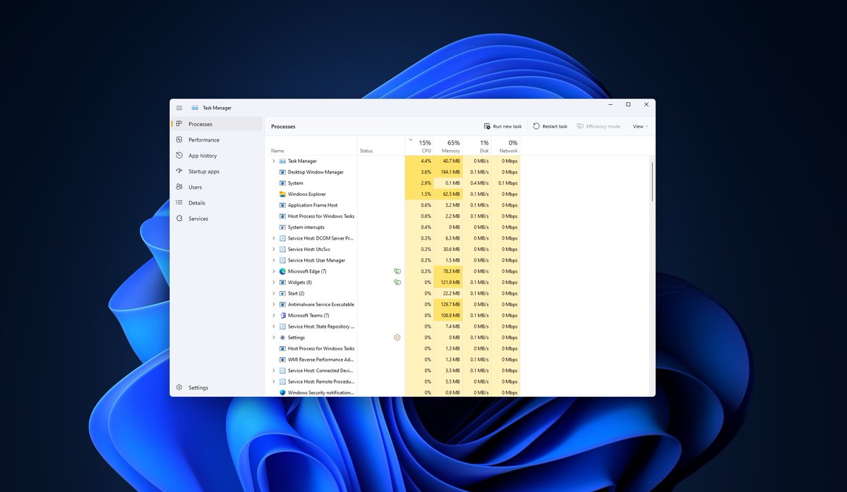 WindowsLatest's tweet image. The new Task Manager for Windows 11! 🔥 #Windows11
