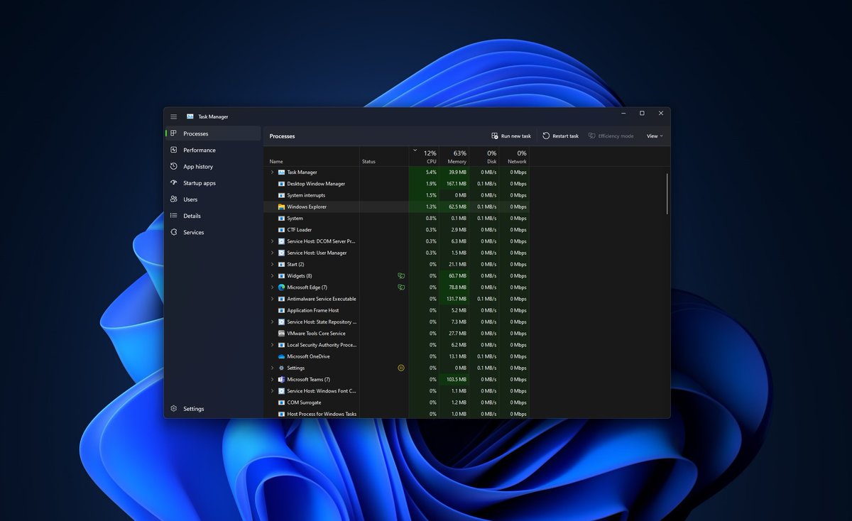 WindowsLatest's tweet image. The new Task Manager for Windows 11! 🔥 #Windows11