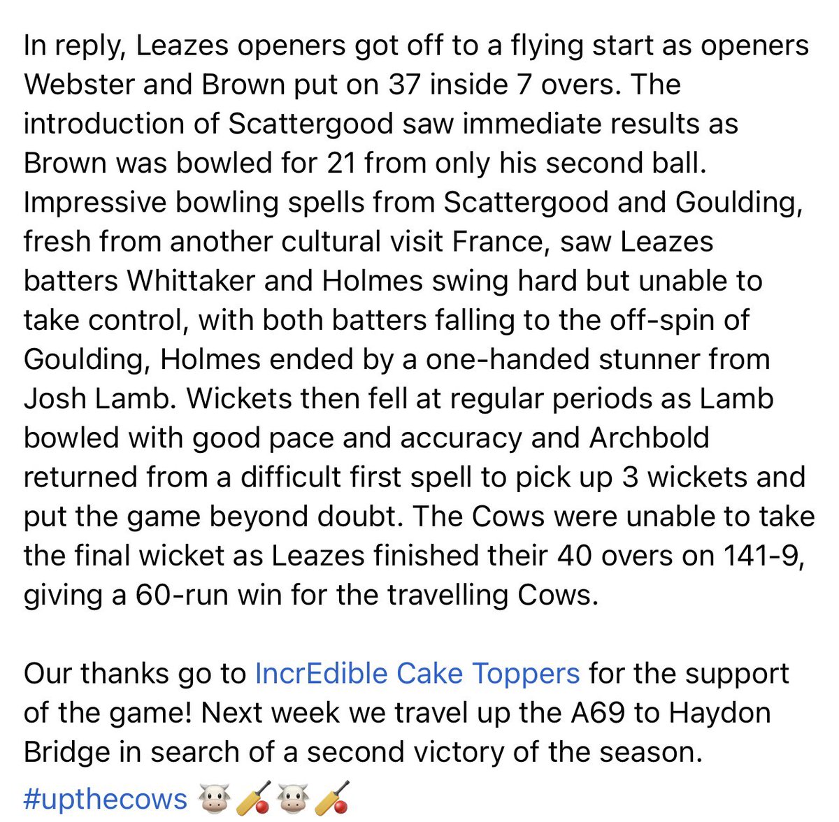 Newton Cricket Club tweet media