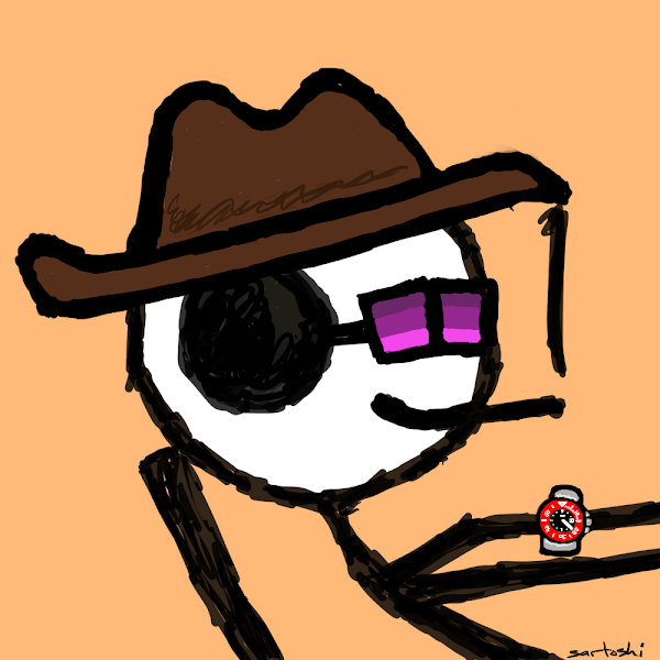 Cryptoshi413's tweet image. #NewProfilePic @sartoshi_nft Stoked to join the #mfer community