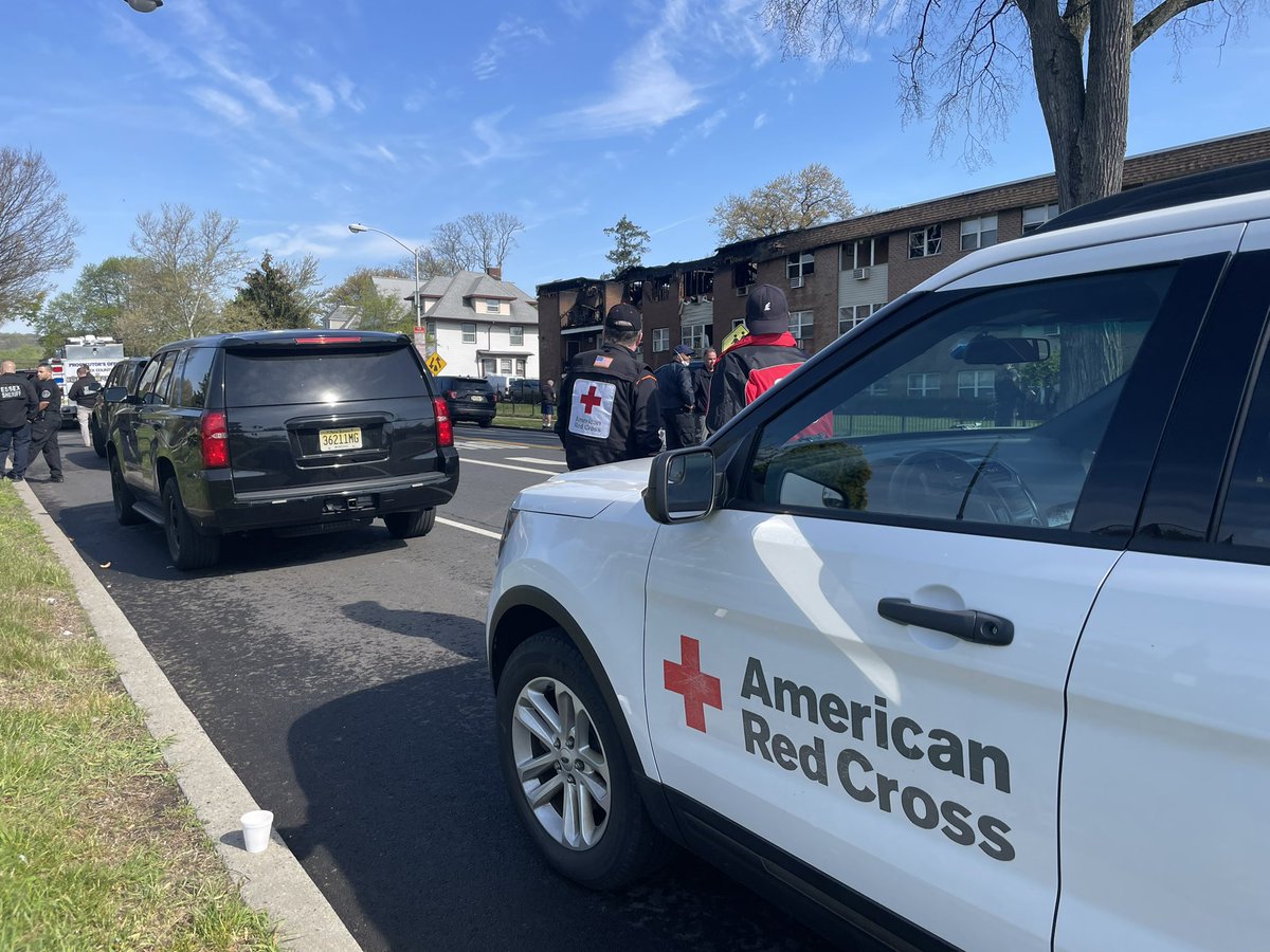 mattteter's tweet photo. On scene at a large fire response in Orange, New Jersey. @NJRedCross has opened a reception center and preparing a shelter for at least 150 displaced residents. https://t.co/BECeDjJtYh