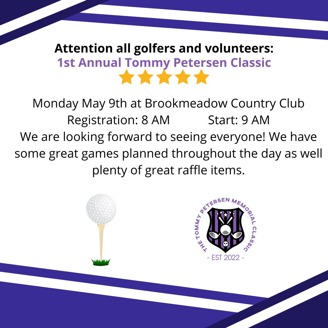 Attentional all golfers and volunteers! We are less than a week away!