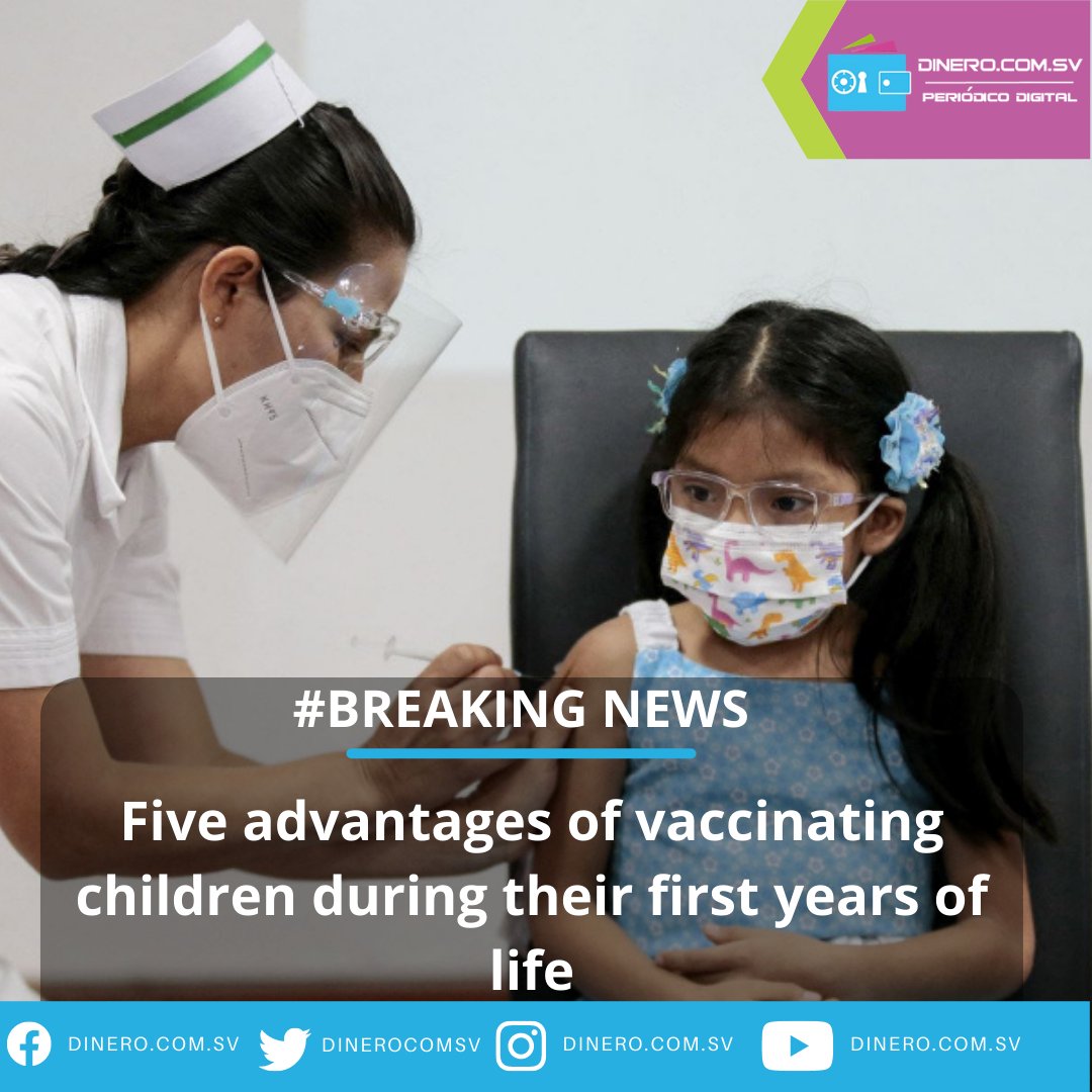 #Breakingnews Five advantages of vaccinating children during their first years of life 

Read it here: 
dinero.com.sv/en/breaking-ne… 

#advantages #vaccinatingchildren #vaccinepreventable #diseases #viruses