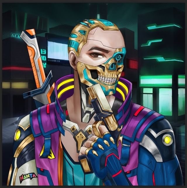 Hanta Cyborg // He never misses 😈 Patrolling the streets of New Osaka looking to crush any sign of the resistance