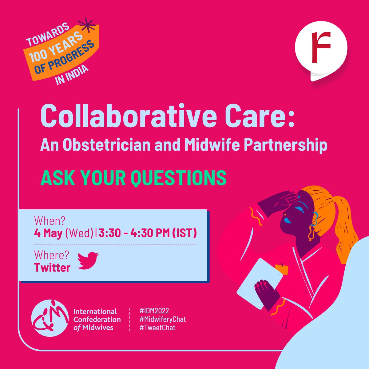 evitafernandez6's tweet photo. Join the conversation, do not hesitate to ask your questions. It’s a wonderful opportunity to learn about #respectfulmaternitycare via midwife and obstetrician partnerships. 
Tweet your question with #MidwiferyChat and we will have them answered during the tweet chat!
#IDM2022 https://t.co/qgG1RF13MV