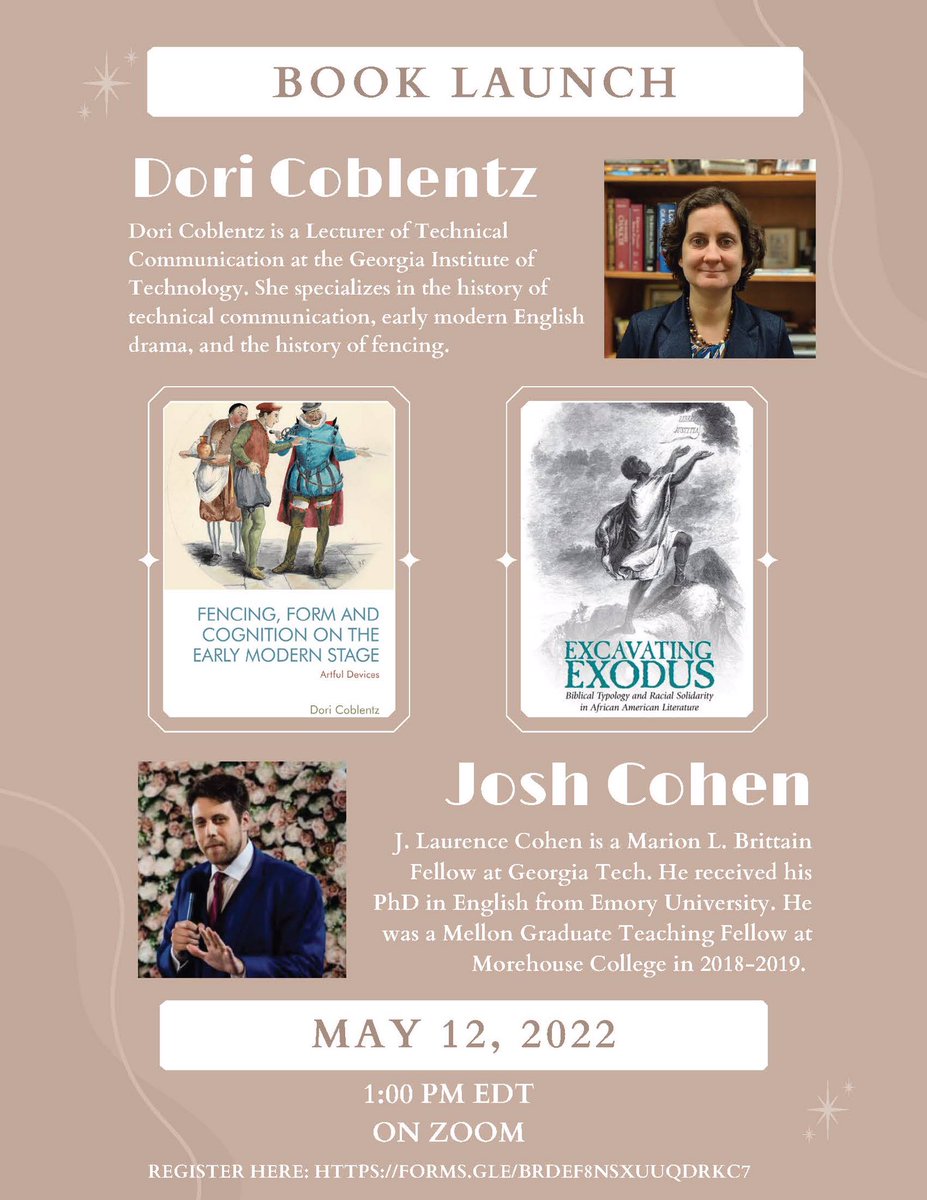 WCP’s very own <a href="/DoriCoblentz/">Dori Coblentz</a> and <a href="/JLaurenceCohen/">Josh Cohen</a> published monographs and we’re hosting an event to celebrate!

Join us on May 12 at 1 PM. Registration info on the flyer below.