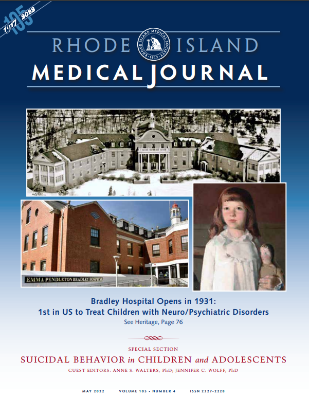 The May issue of the Rhode Island Medical Journal features a special section by <a href="/BrownPsychiatry/">Brown Psychiatry and Human Behavior</a> guest editors Anne S. Walters, PhD, and <a href="/JenWolffPhD/">Jen Wolff, PhD</a> on suicidal behavior in children and adolescents. A🧵inside the issue: