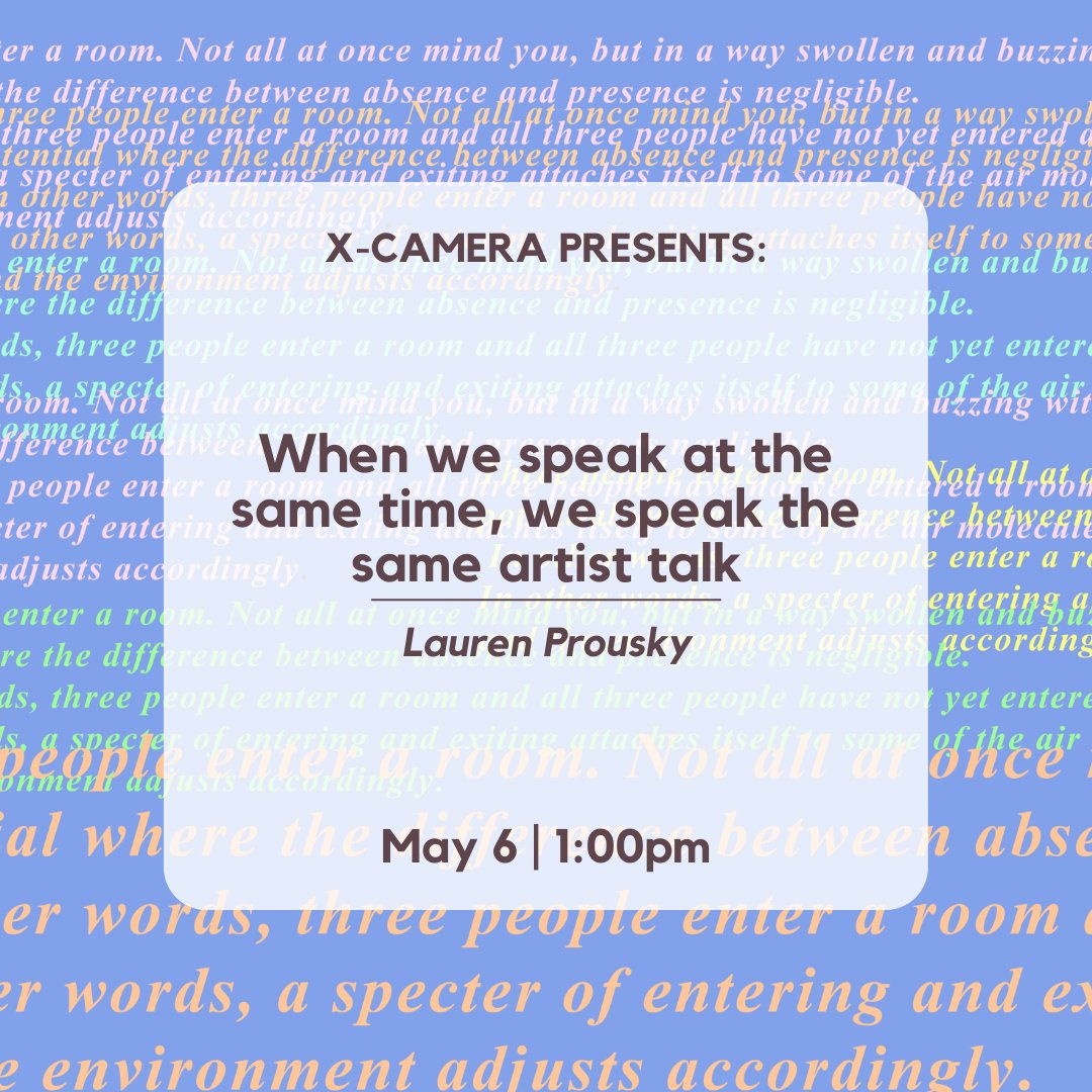 InterArtsMatrix's tweet image. This Friday, we're so excited to be joined by #COVECOVOX mentee, Lauren Prousky, who will be sharing about her new project, When we speak at the same time, we speak the same language.

Register here: eventbrite.com/e/x-camera-pre…