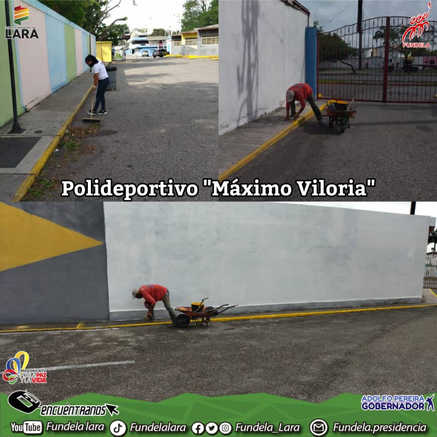 #3May | Continúan los trabajos de embellecimiento de la entrada principal del 𝗣𝗼𝗹𝗶𝗱𝗲𝗽𝗼𝗿𝘁𝗶𝘃𝗼 "𝗠𝗮́𝘅𝗶𝗺𝗼 𝗩𝗶𝗹𝗼𝗿𝗶𝗮" además de los trabajos de limpieza diarios.
<a href="/AdolfoP_Oficial/">Adolfo Pereira Gobernador</a> 
<a href="/gobiernodelara/">gobiernodelara</a> 
<a href="/NicolasMaduro/">Nicolás Maduro</a> 
.#PuebloValienteYLeal