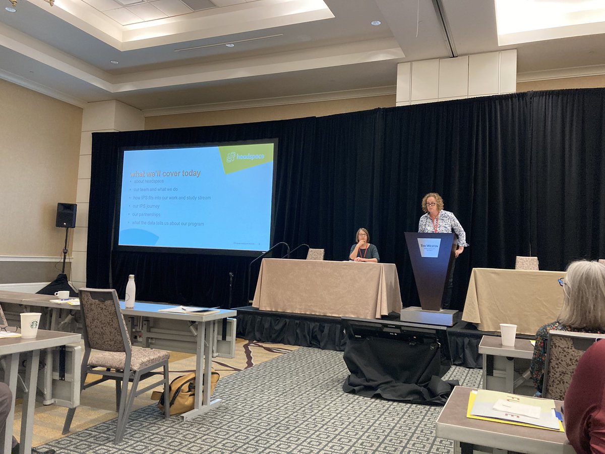 ipsworks2002's tweet image. We welcome our colleagues from @headspace_aus, Carolyn Watts and Sarah Watson, as they share an international perspective on IPS youth services in Australia and how important early intervention is for mental health and employment programs. #ipsworks