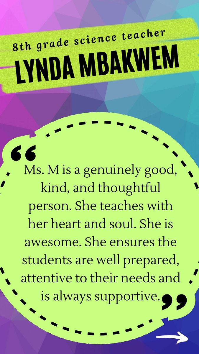scs_ptsa's tweet image. #SCSTAW2022 #SCSTeacherShoutOuts
Lynda Mbakwem