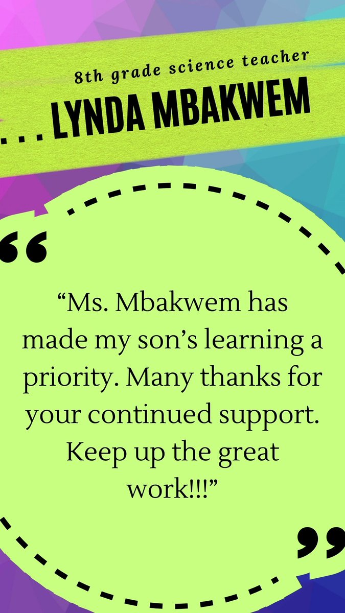 scs_ptsa's tweet image. #SCSTAW2022 #SCSTeacherShoutOuts
Lynda Mbakwem