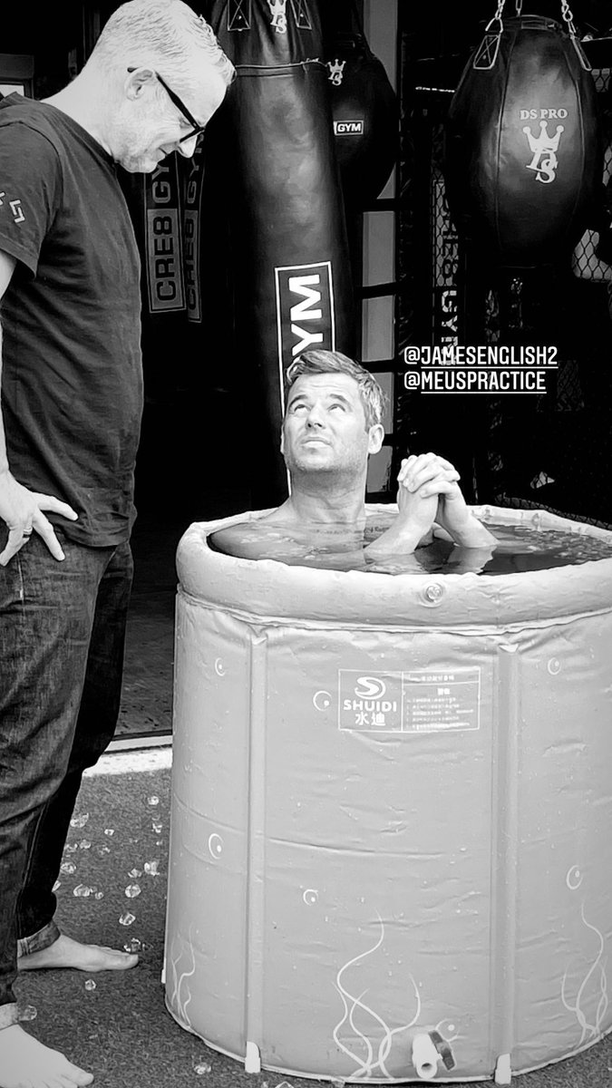 Breathwork followed by cold water immersion for the <a href="/CelebMma/">Celeb MMA</a> team to help improve their performance.