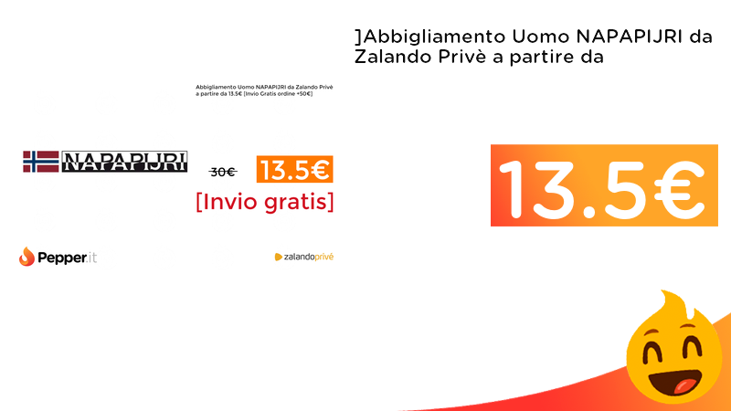 PepperOfferte's tweet photo. #OFFERTE ](https://t.co/zshgY3oXqO)Abbigliamento Uomo NAPAPIJRI da Zalando Privè a partire da 13.5€ [Invio Gratis ordine +50€]   ➡️ https://t.co/NDG3ojsOt7 https://t.co/biFsXtC70r